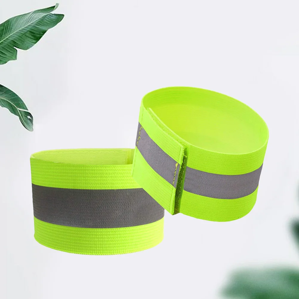 

2 Pcs Reflective Wristbands Outdoor Bracelets Fluorescence Green Security for Night Run