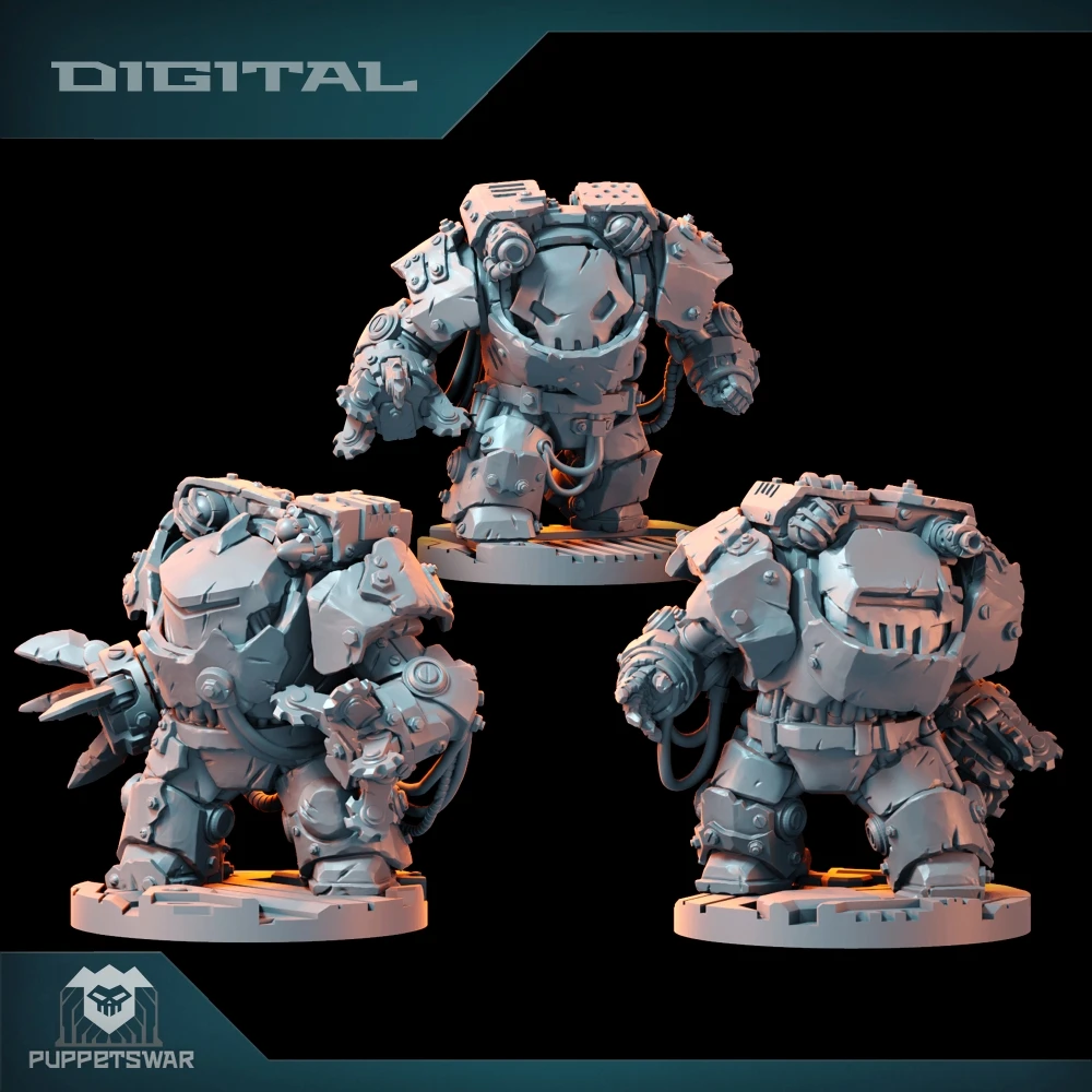 Great Orcs in Buster Armor, Green Skin Figure, Walker, Robot Plasma Gun, HD 3D Geprint Resin Model, Action Proxy Wargame DnD