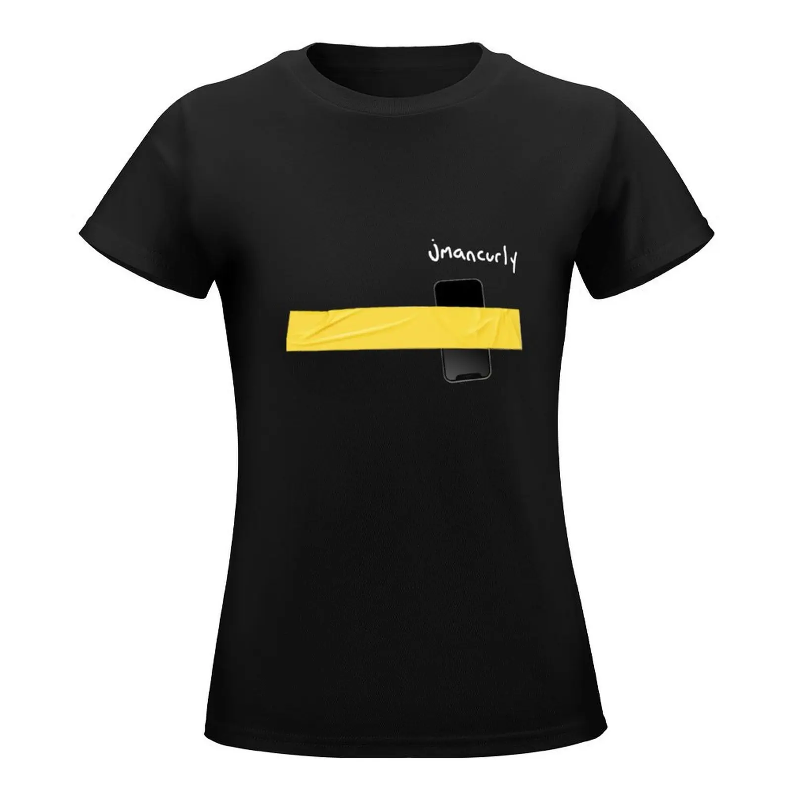 Jmancurly Yellow Tap Phone Jmancurly Merch T-Shirt summer tops lady clothes blacks Top Women