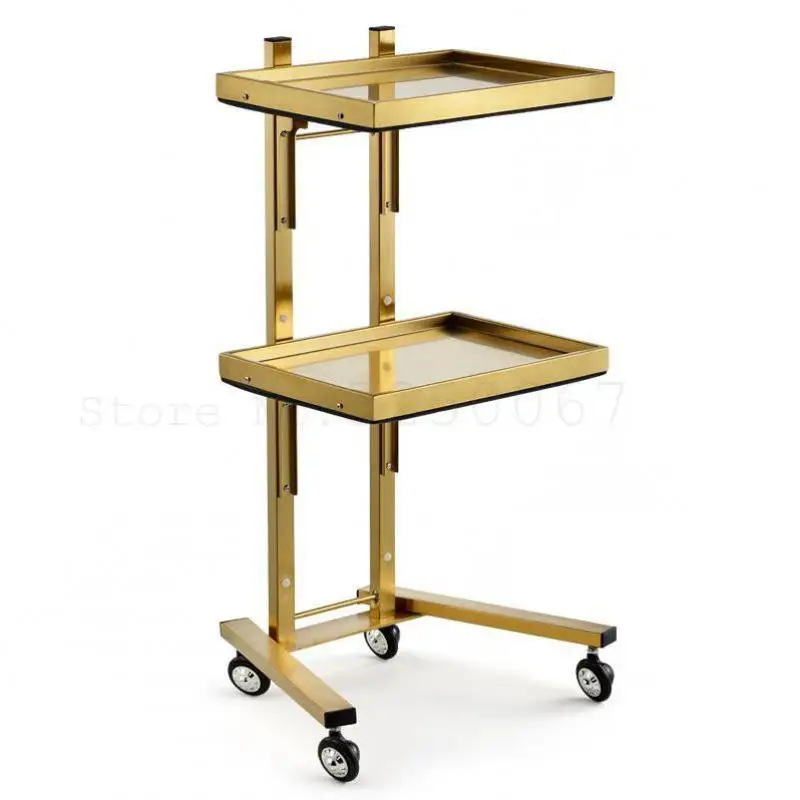 New 304 Stainless Steel Beauty Salon Cart Haircut Folding Tool Cart Hair Salon Special Hot Dyeing Car Salon Trolley with Wheel