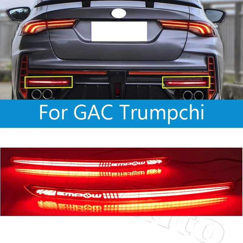 

Car LED Rear Bumper Reflector Lights For GAC Trumpchi Empow Shadow Leopard R 2021 2022 Brake Warning Stop Tail Lamp