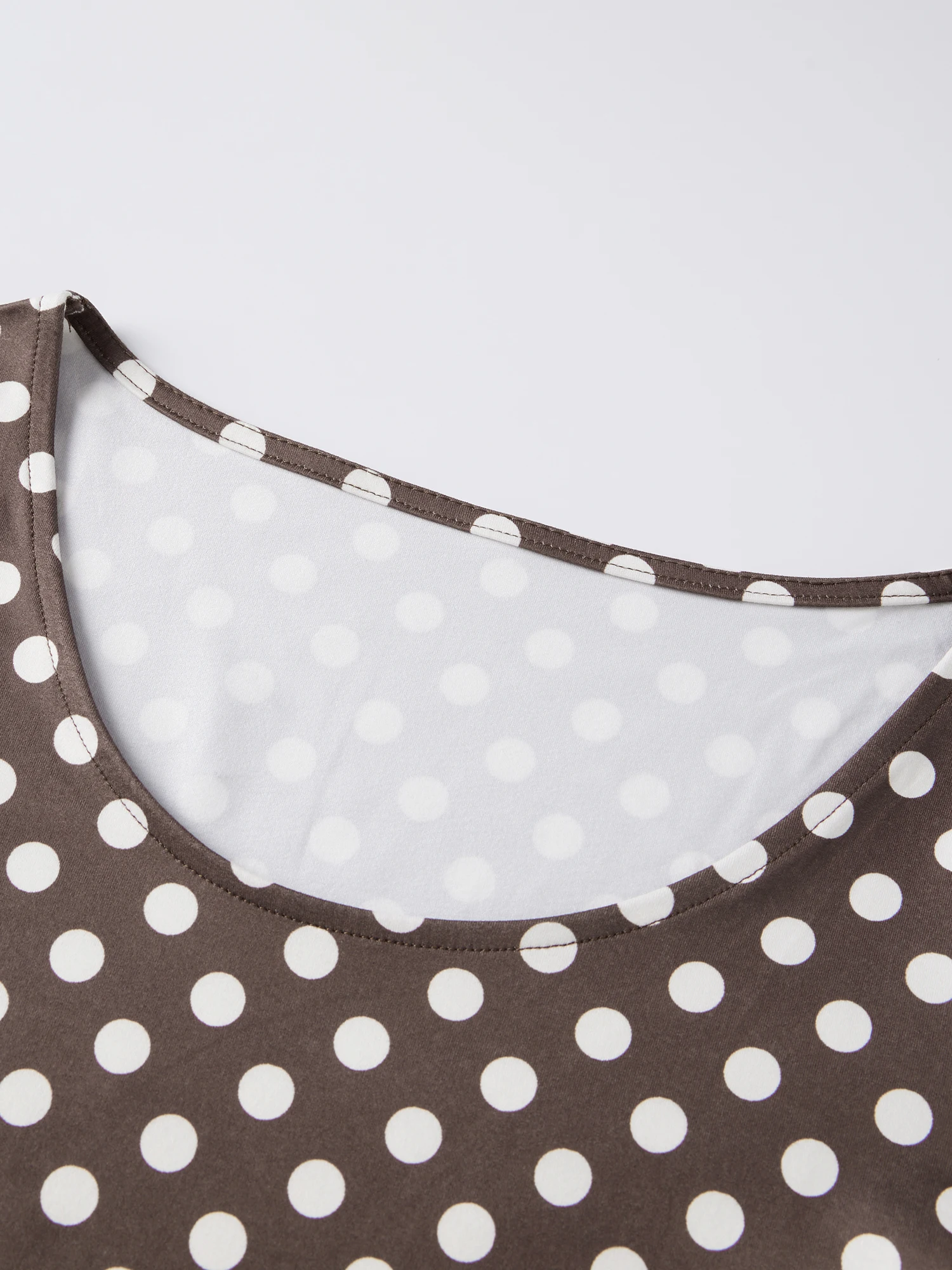 بلوزة نسائية أنيقة لربيع وصيف منقط وأكمام طويلة ورقبة واسعة مع مناسبة للحفلات والمناسبات #1