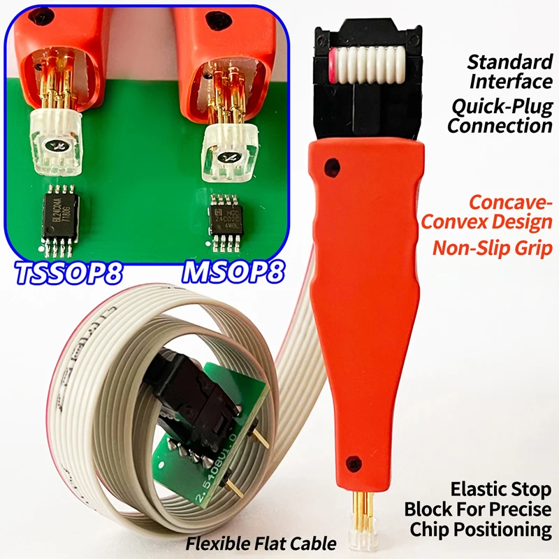 1PCS TSSOP8/MSOP8/Mini MSOP8 Chip Download Burn Write Probe Elastic Block Burn Needle Car Instrument Program Connection Cable