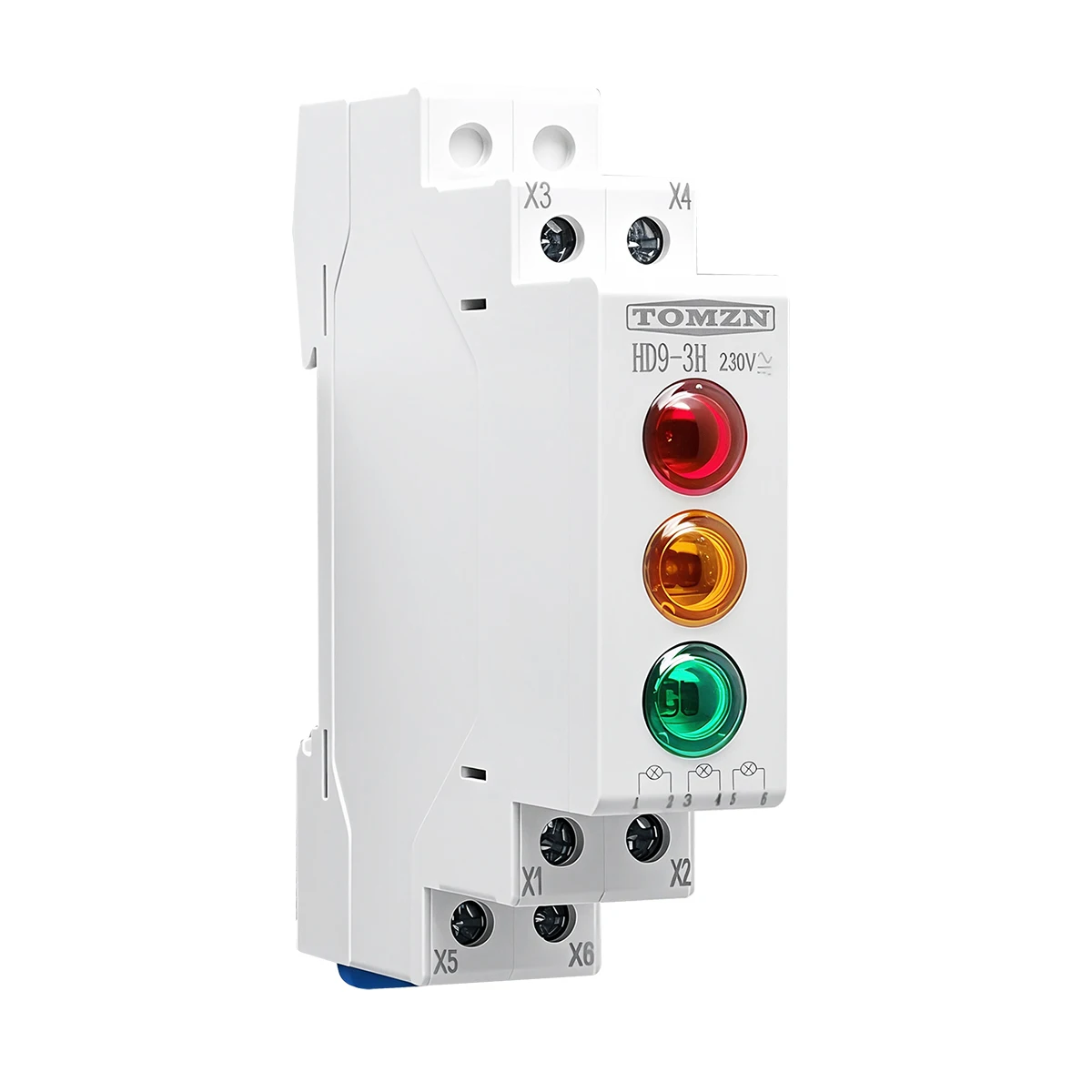 TOMZN 1/2/3 LED Power-on Signal Indicator Light 18mm AC/DC 230V RED WHITE BLUE YELLOW GREEN ORANGE DIN Rail For Distribution Box