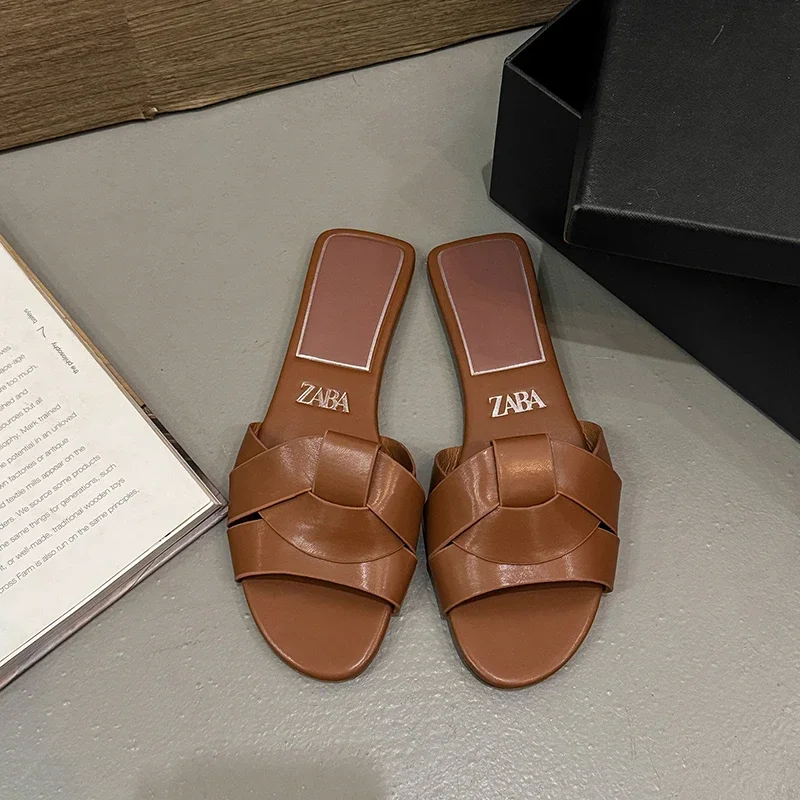 Neue Sommer-Designer-Damen-Hausschuhe in Unifarben, Modische Pantoffeln, Zapatos De Mujer, Damenschuhe, Hausschuhe für Damen, Damenschuhe – Detail 3
