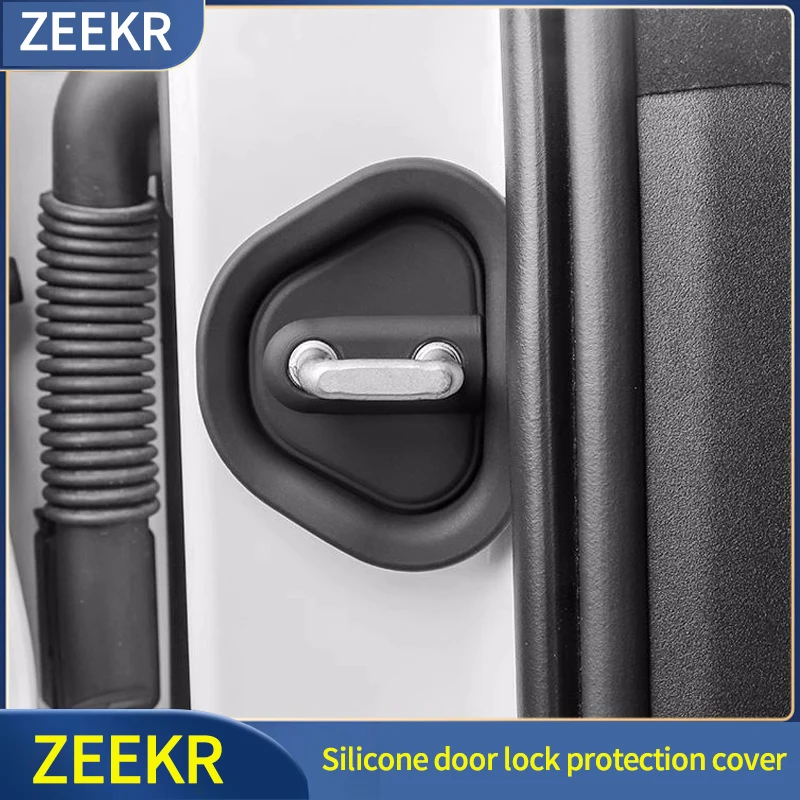 Silicone car door lock buckle protection cover For zeekr 001 009  zeekr X door shock absorber cushion silent car accessories