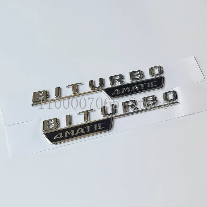 2017 Chrome Biturbo_4matic Turbo-4matic ABS Emblem for  A35 C43 E43 CLA35 GLA35 Car Fender Nameplate Logo Sticker