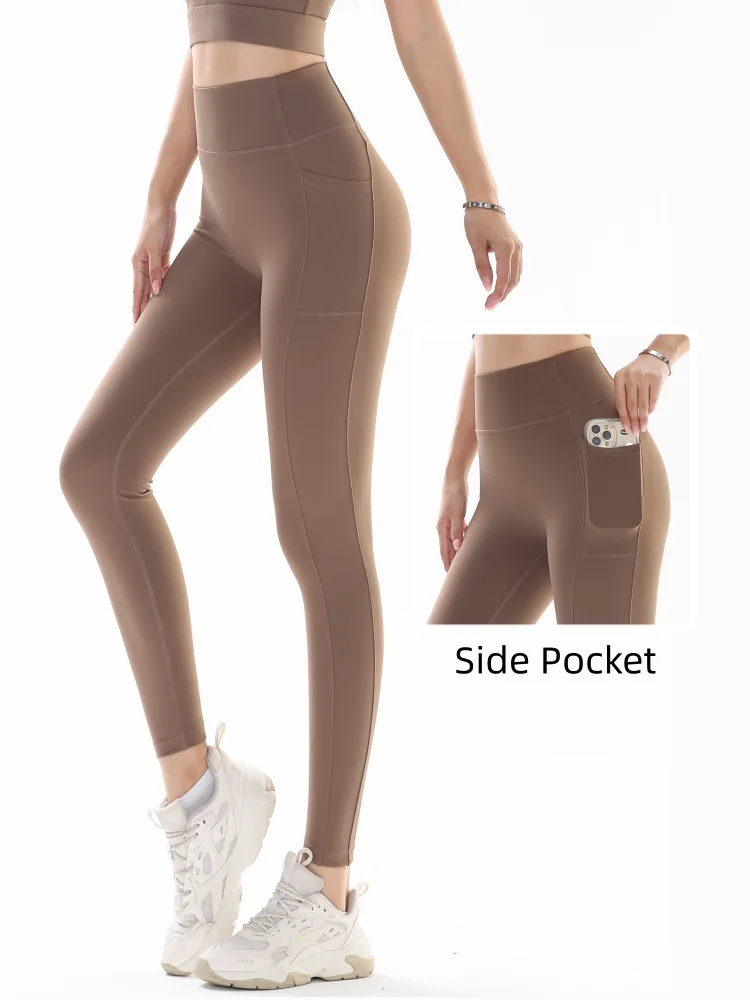 High-Quality Yoga Pants with Side Pockets Butt-Lifting Running Pilates Leggings Slimming Breathable High Elasticity Casual Pants