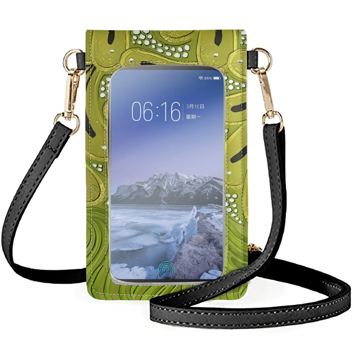 FORUDESIGNS Mobile Phone Bags Leather Wallets Card Pack  Moroccan Pattern Shoulder Messenger Bag Small Touch Screen Cell Phone