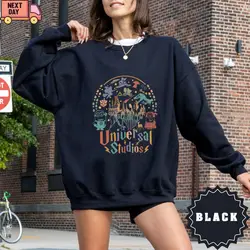 Vintage Dark College Universal Studios Hogwarts Sweatshirt Family Vacatio Unisex Y2K Pullover Funny Fleece Sweatshirt Streetwear