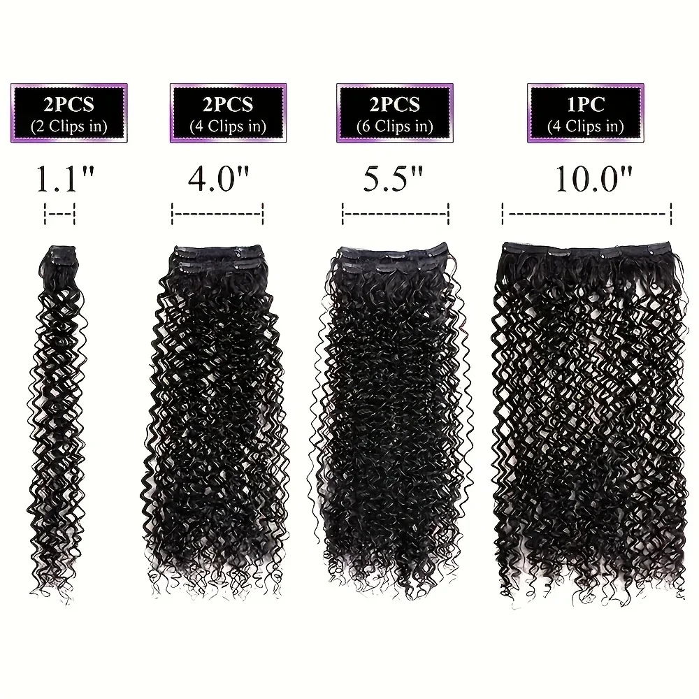 7pcs Clip In Curly Hair Extensions Suitable for Women - 50.8 cm Deep Wave Synthetic Hair with Clips, Heat Resistant Fiber  Factory Direct Wholesale, Affordable Bulk Price Cost-effective Bulk Price