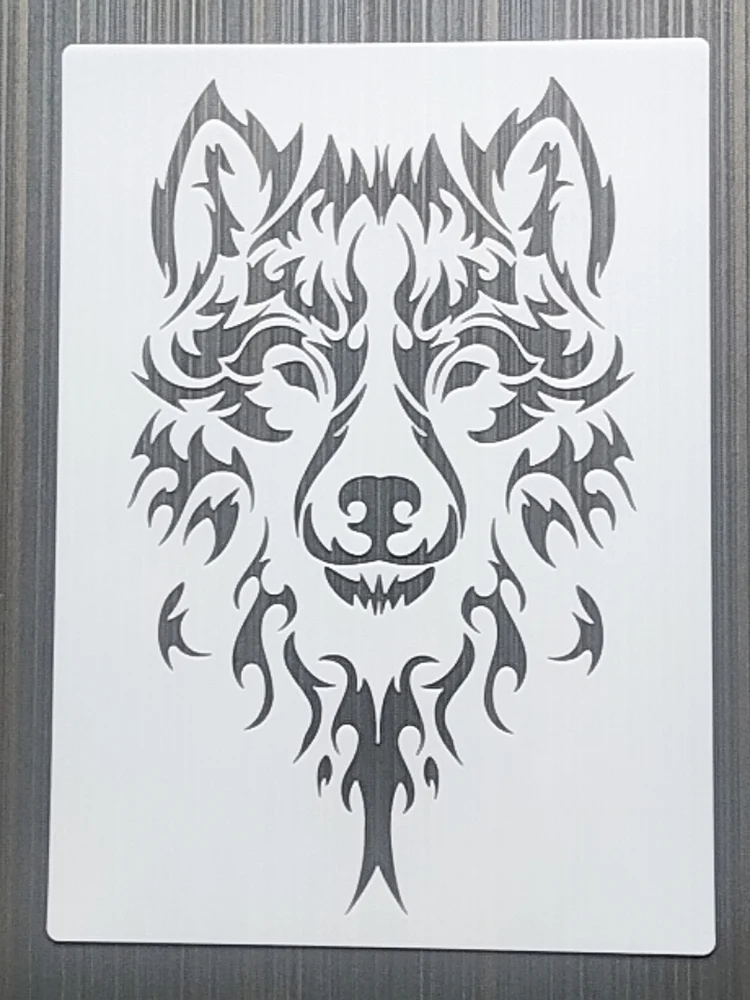 1Pcs 21*29 Cm Animal Wolf DIY Layering Stencils Wall Painting Furniture Scrapbook Coloring Embossing Album Decorative Template