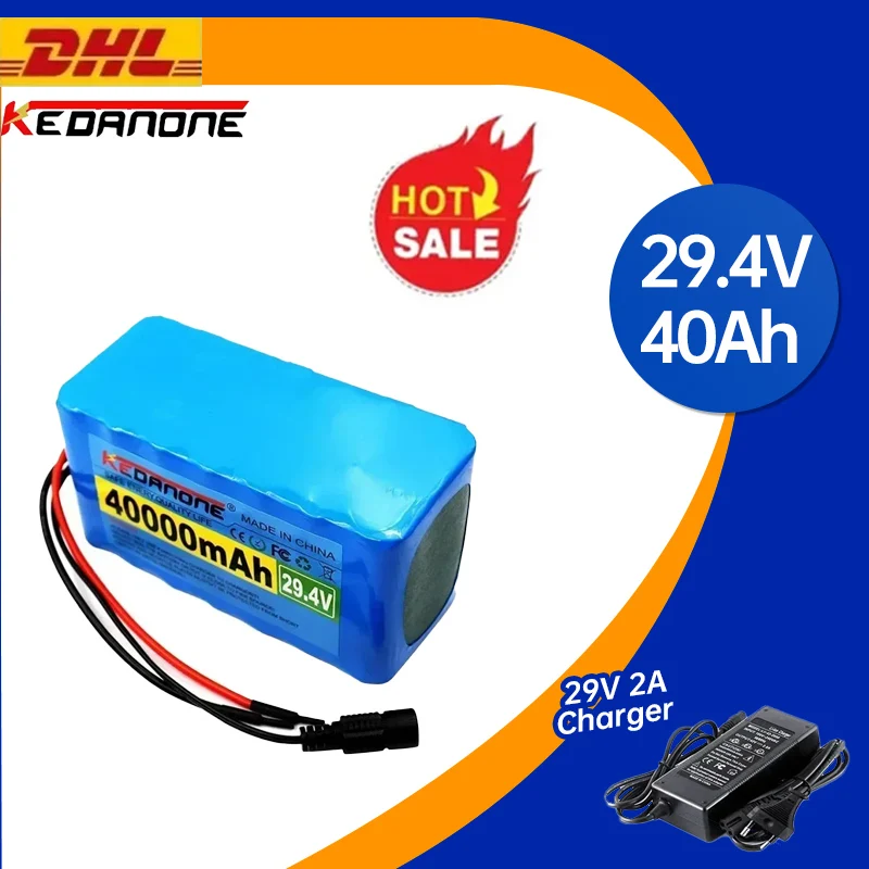 

18650 lithium-ion battery pack 24V 40Ah 7S3P 29.4V 30000mAh suitable for electric bicycles，lithium-ion battery pack 2A charger