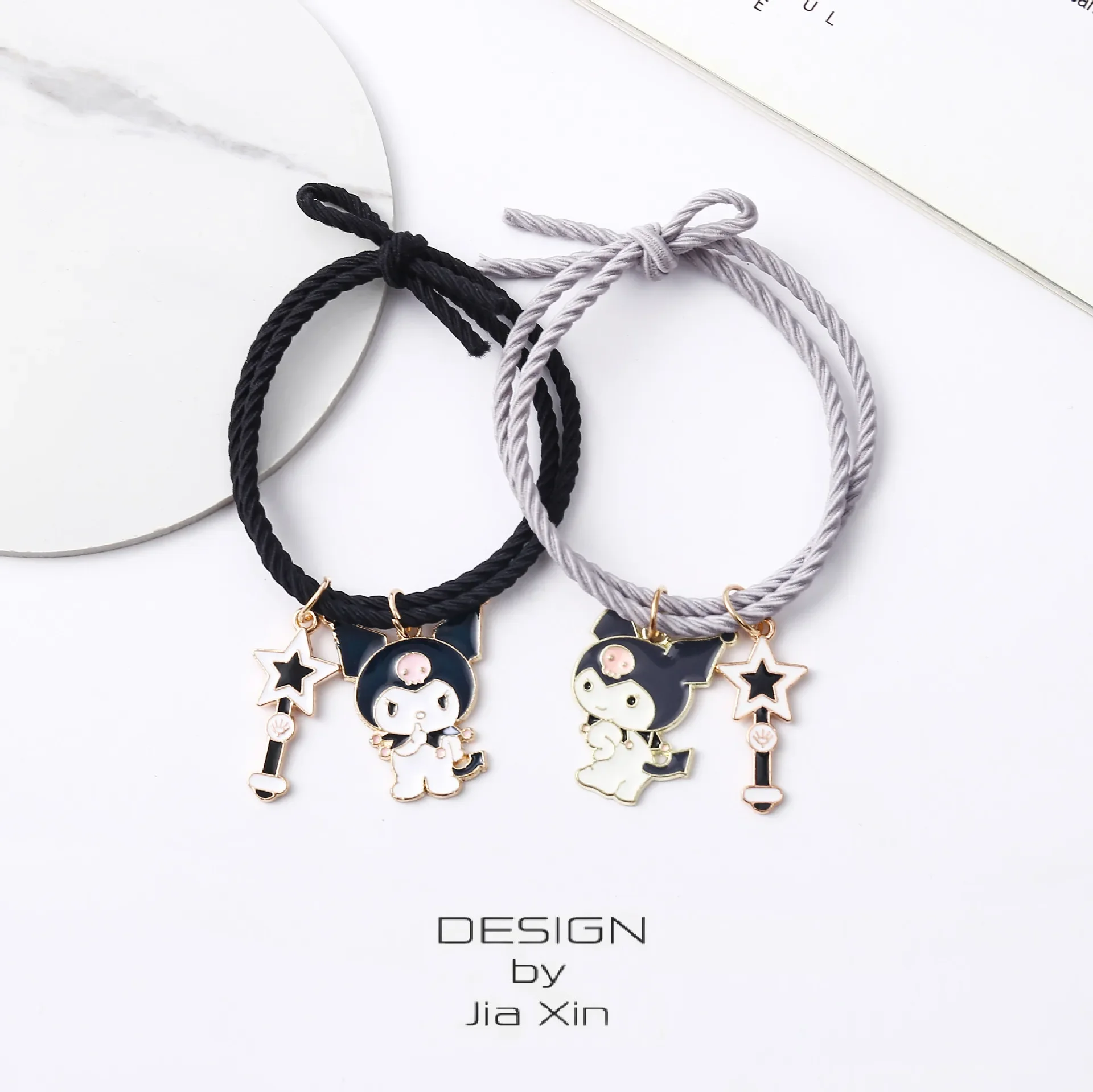 Sanrio Anime My Melody Kuromi Cute Cartoon Couple Bracelet Hand Men Women Gift Girls Kawaii Rubber Band Gifts Toys