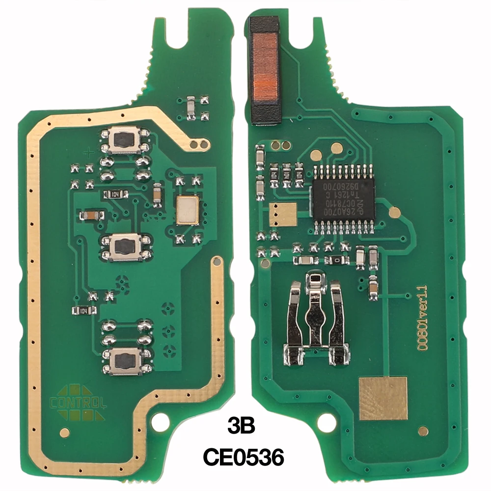 Jingyuqin 2/3 pulsanti ASK/FSK Remote Key Circuit Board per Peugeot 207 408 307 308 408 Citroen C2 C3 C4 Picasso ID46 CE0536/052