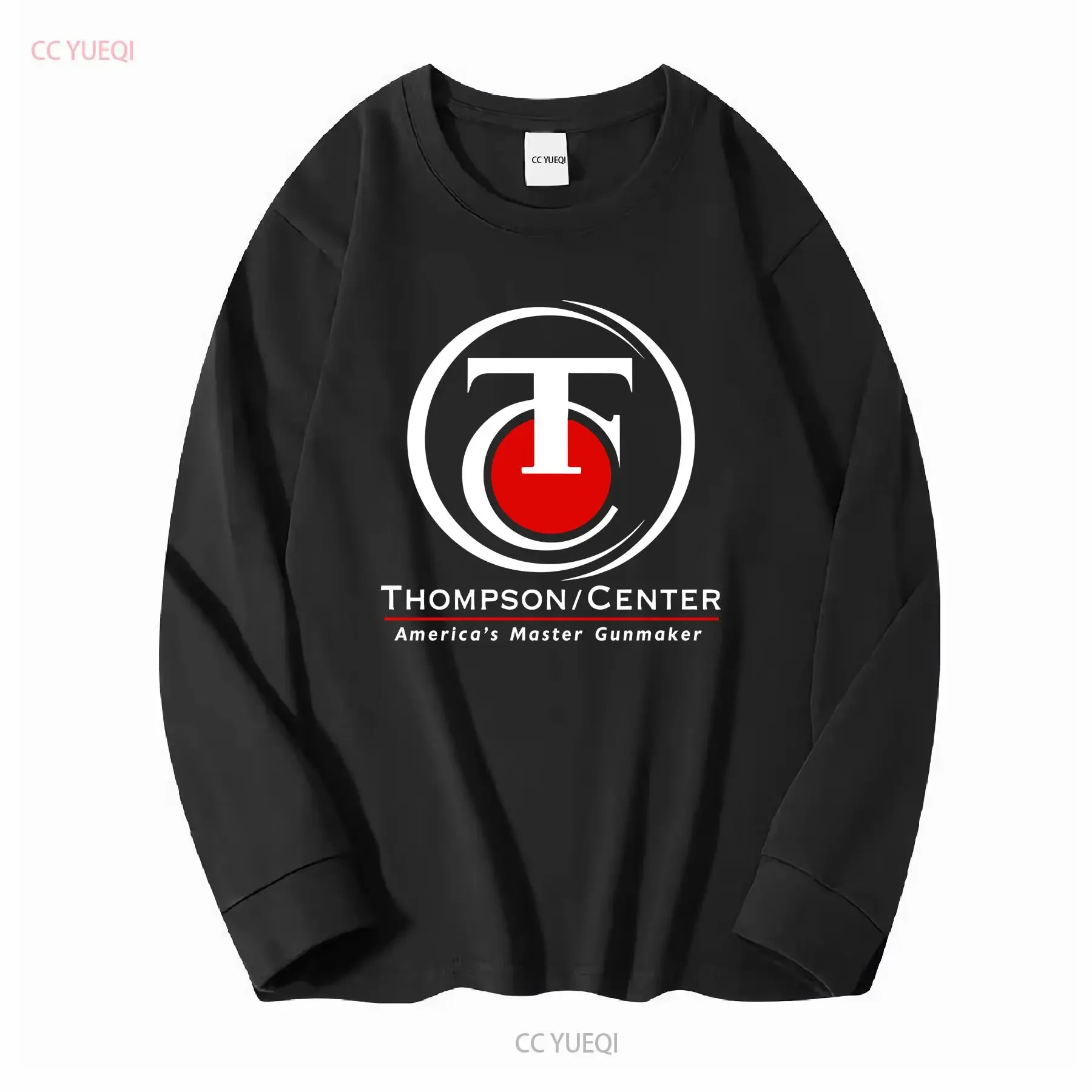 Thompson Center Gunmaker Logo Guns Firearms Men's Black T Shirt S 5XL long sleeves vintage Washed streetwear Casual Breathable
