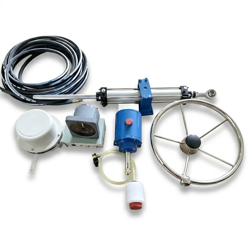 hydraulic steering accessories with rudder angle indicator and bypass valve - reliable steering control components for ships