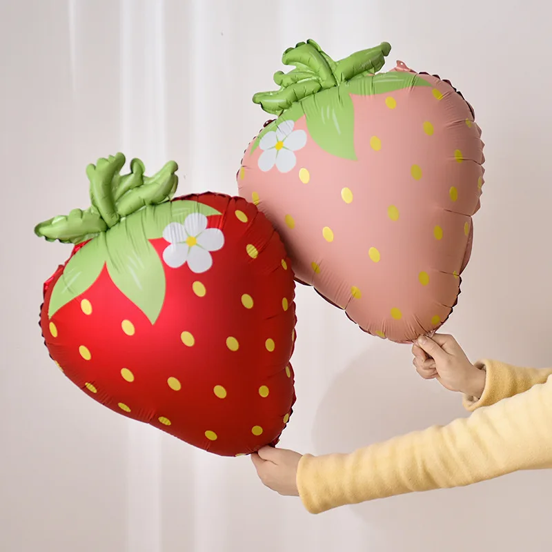 

Strawberry Party Decoration Aluminum Foil Balloon Big Strawberry Sweet Girl Theme Supplies Hawaiian Fruit Theme Party Decoration