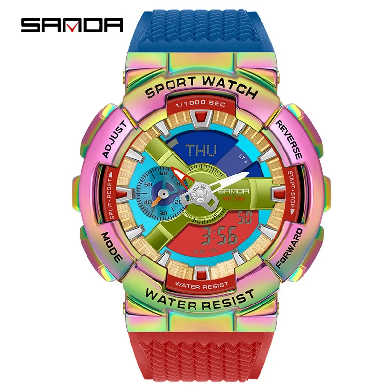 Sanda Men Digital Watch G Style Sports Waterproof Shock Military Premium Watches Magic Color Cool Luxury Wristwatch Relojes 9004