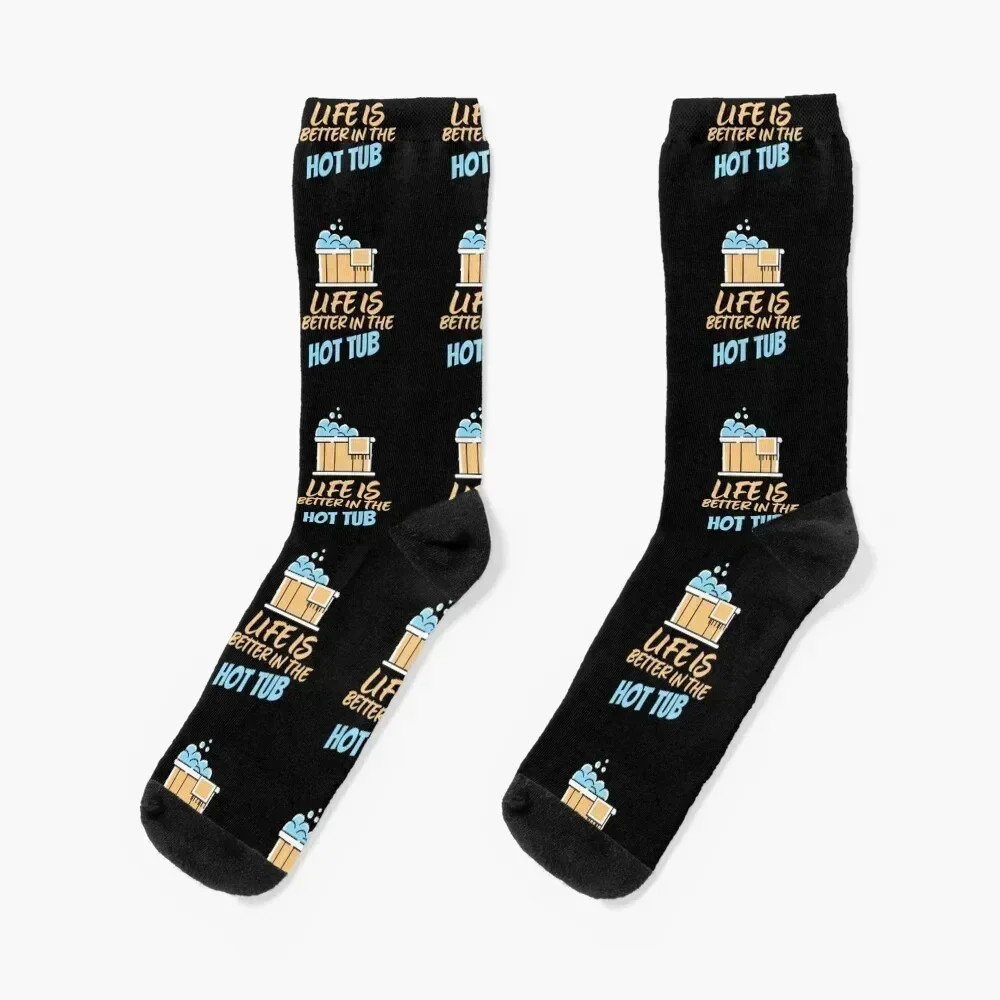 Life is better in the hot tub Socks crazy compression basketball Woman Socks Men's