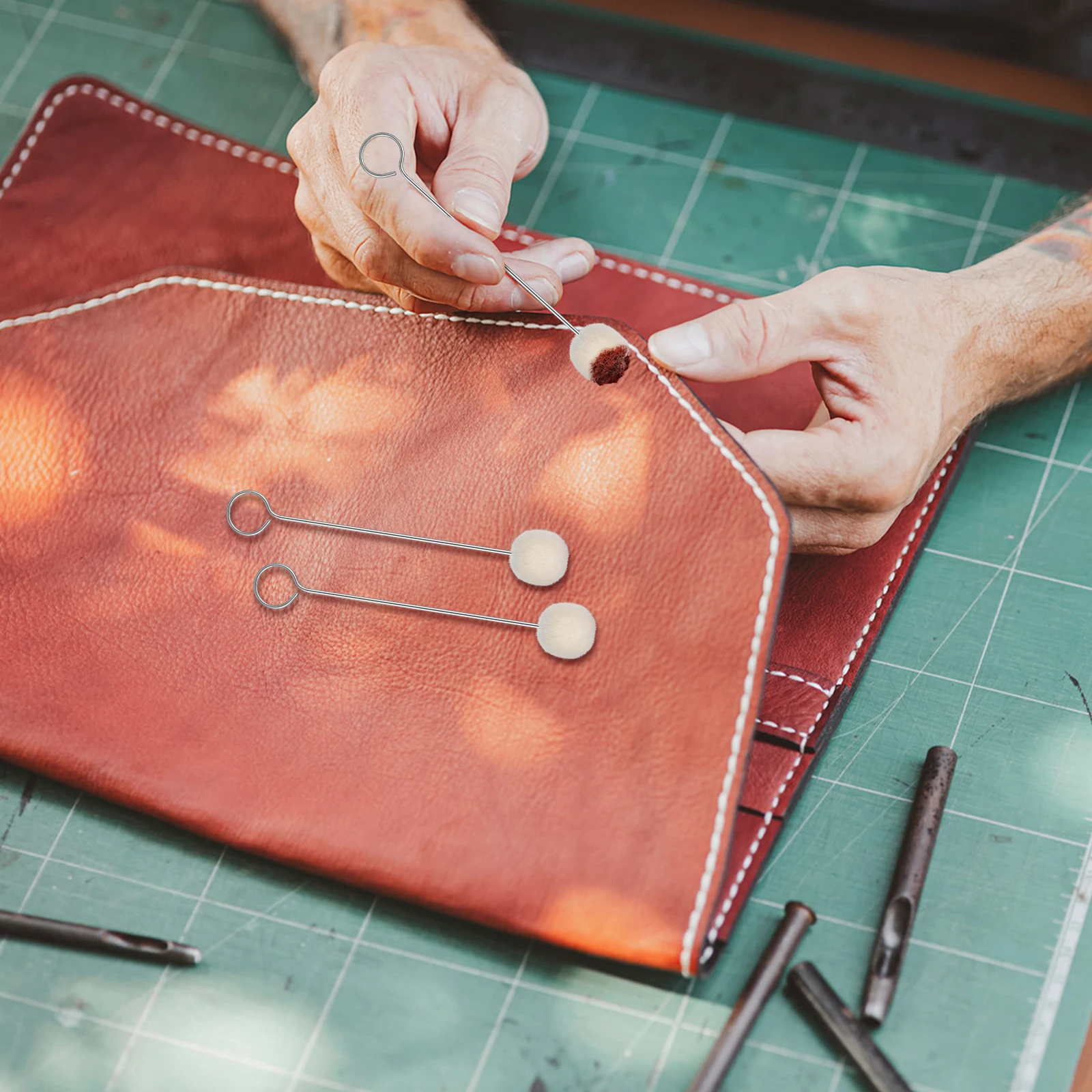 

10 шт., шерстяная шариковая кисть для краски, прочный гладкий ход, металлическая ручка, аппликатор, принадлежности для рисования, инструмент