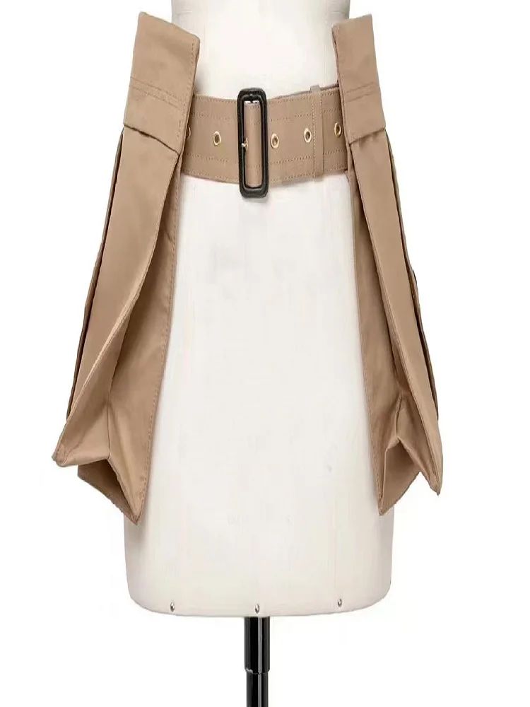 

Bla Wide Waist Belt FOSACAI SS24 Spring Summer New Design Outerwear Waist Seal Bule Accory for Women Simple Sle