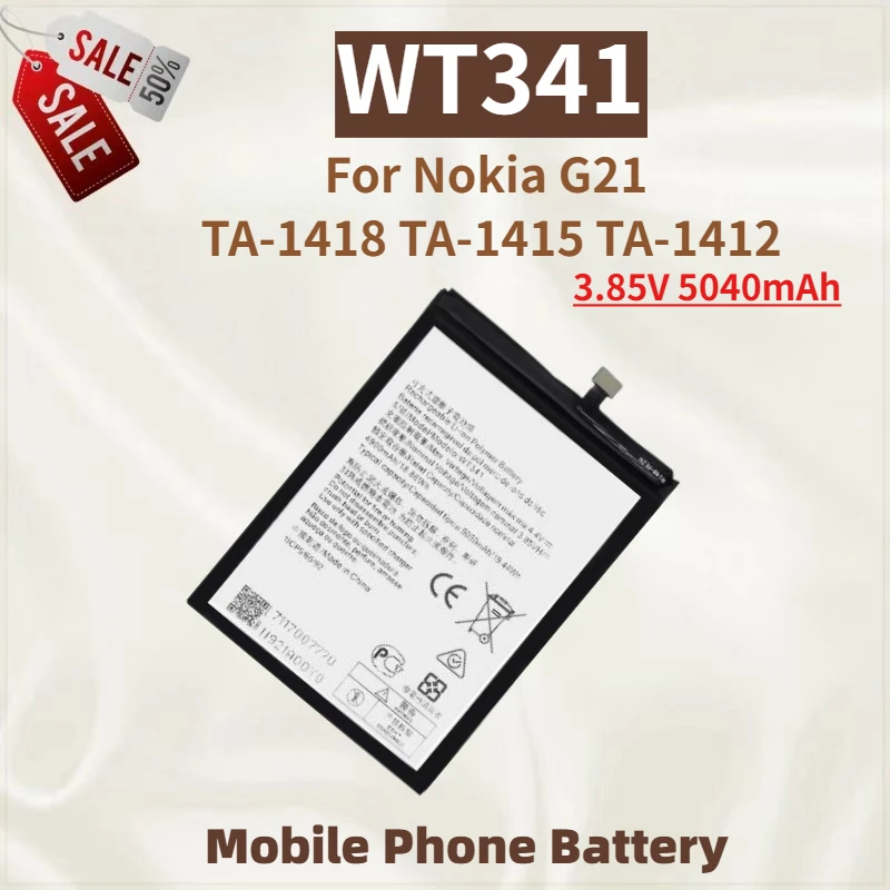 

High Quality WT341 Mobile Phone Battery 3.85V 5040mAh For Nokia G21 TA-1418 TA-1415 TA-1412 Brand New Replacement Battery