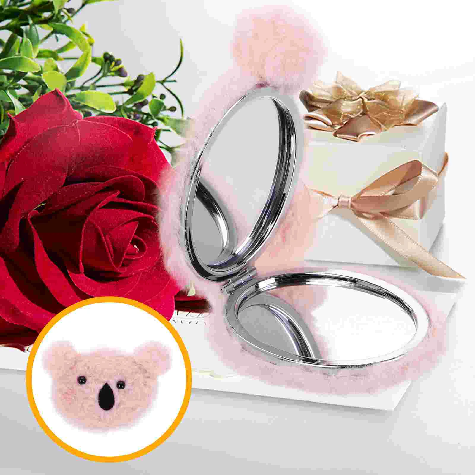 

Portable Small Mirror Ladies Purse Compact for Purses Vanity Pink Travel Wallet