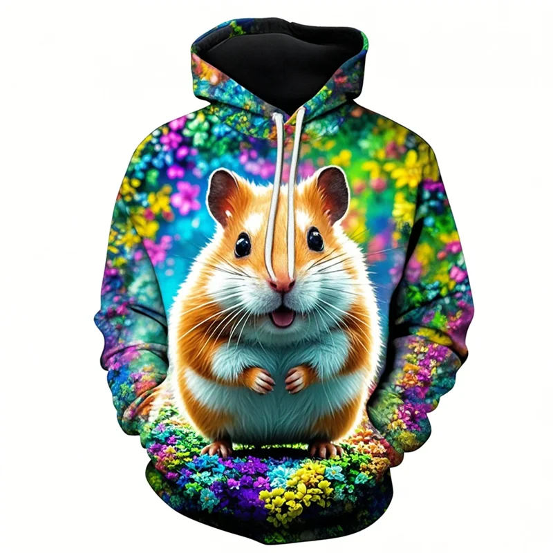 Cute Animal 3D Printing Hamsters Hoodies For Women Funny Streetwear Hooded Sweatshirts Casual Mens Pullovers Unisex Hooded Hoody