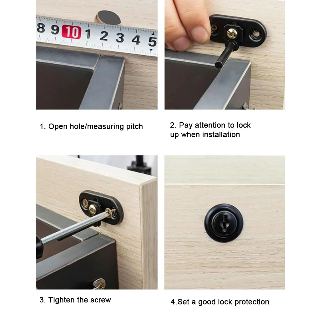 16/19mm Cabinet Lock Zinc Alloy Furniture Desk Draw Pedestal Lock Office Home Filing Cabinet Lock With 2 Keys