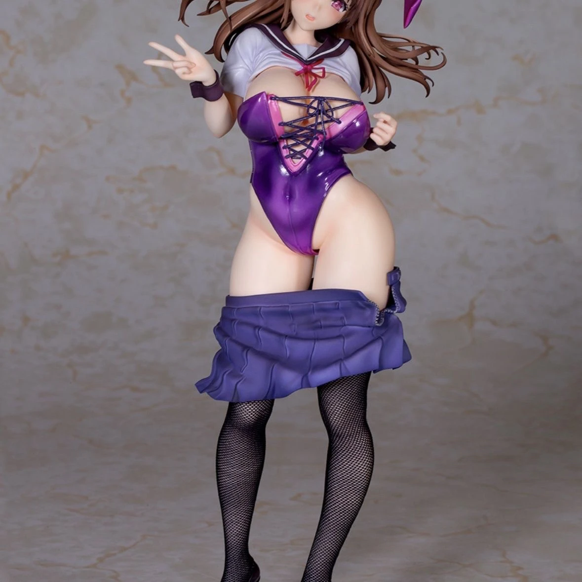 

Mickey King Hei Ge Yuan Rabbit Saki Bunny Girl Black Silk Real Stockings Pleated Skirt Beautiful Girl Figure