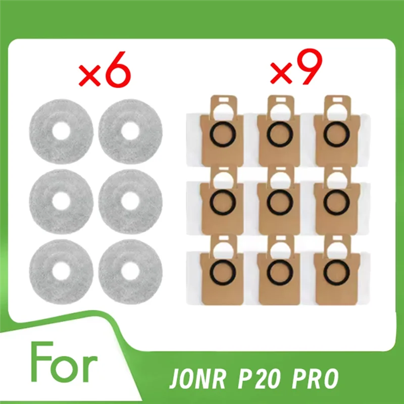 A005-15 pçs para jonr p20 pro auto esvaziamento robô vácuo pano saco de pó maior eficiência limpeza essencial acessórios vácuo