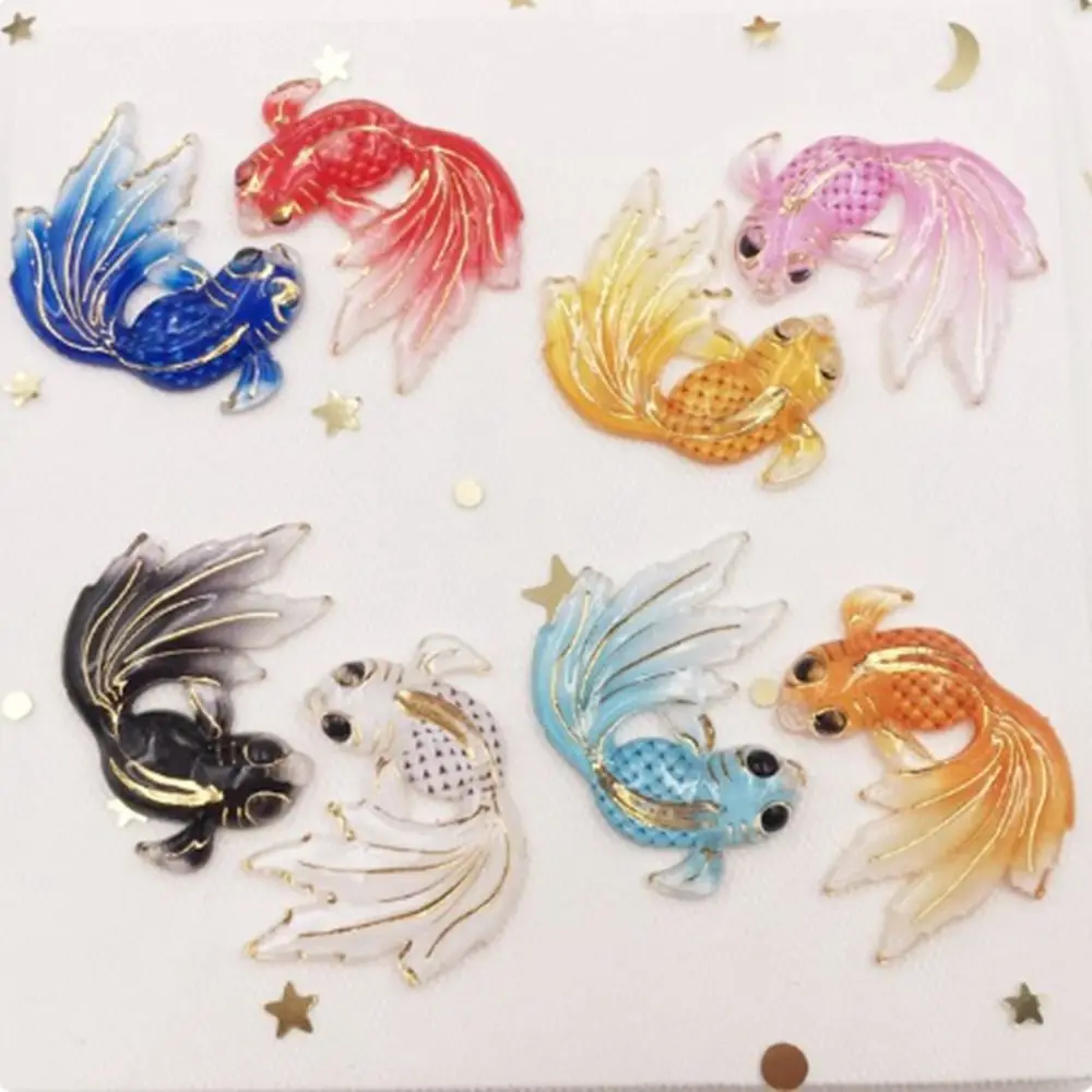 

Creative New Goldfish Micro-landscape Resin Bling Colorful Goldfish Miniatures Mermaid Tail Accessories