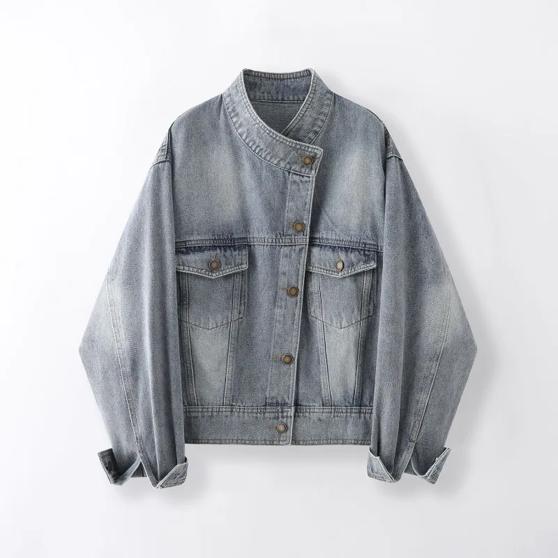 

Retro Fashionable Spring Autumn Denim Jacket Women New Loose Versatile Fashion Tops