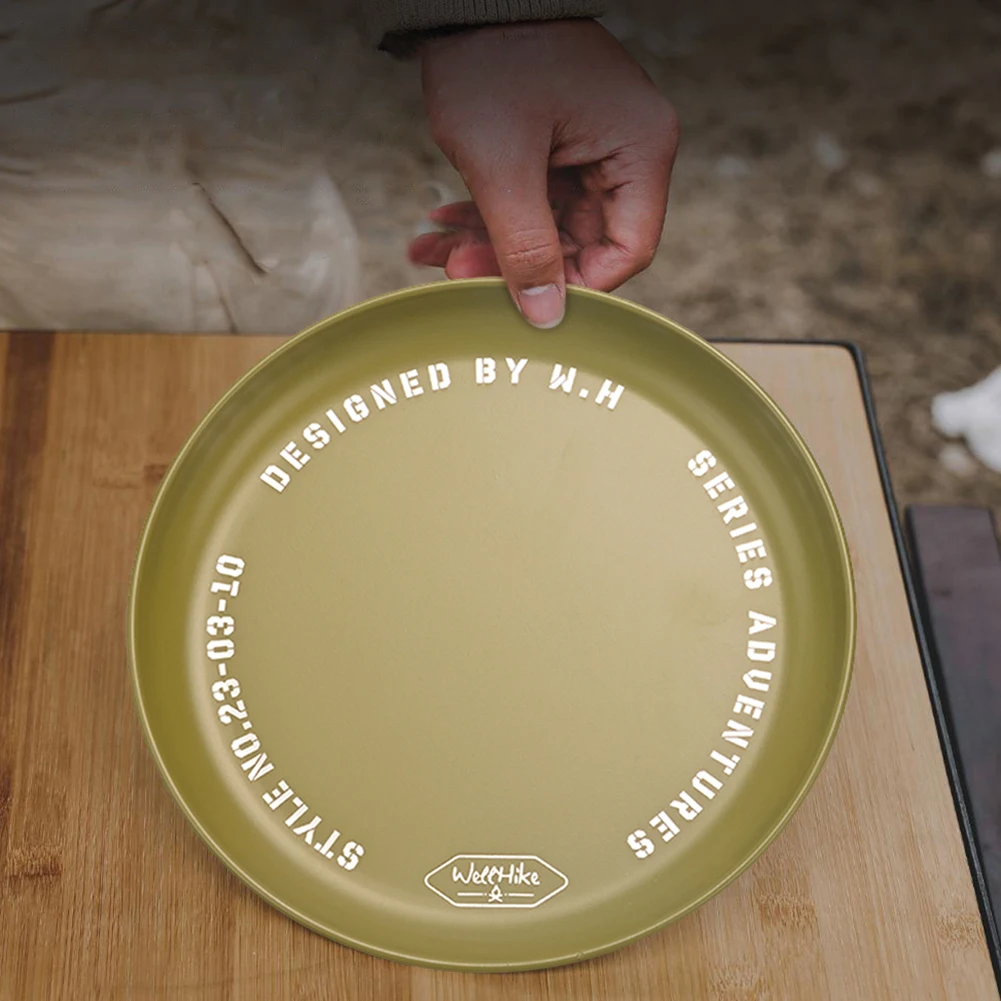 Dinner Plate Portable Metal Dish Stackable Stainless Steel Plates Multifunctional for Outdoor Dining