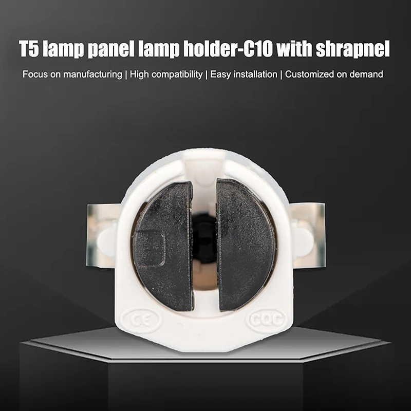 

1PC LED Fluorescent Light Tube Accessories T5 Fluorescent Light Holder Non-Shunted Heat-Resistant Lamp Socket C10 AC 500V 2A