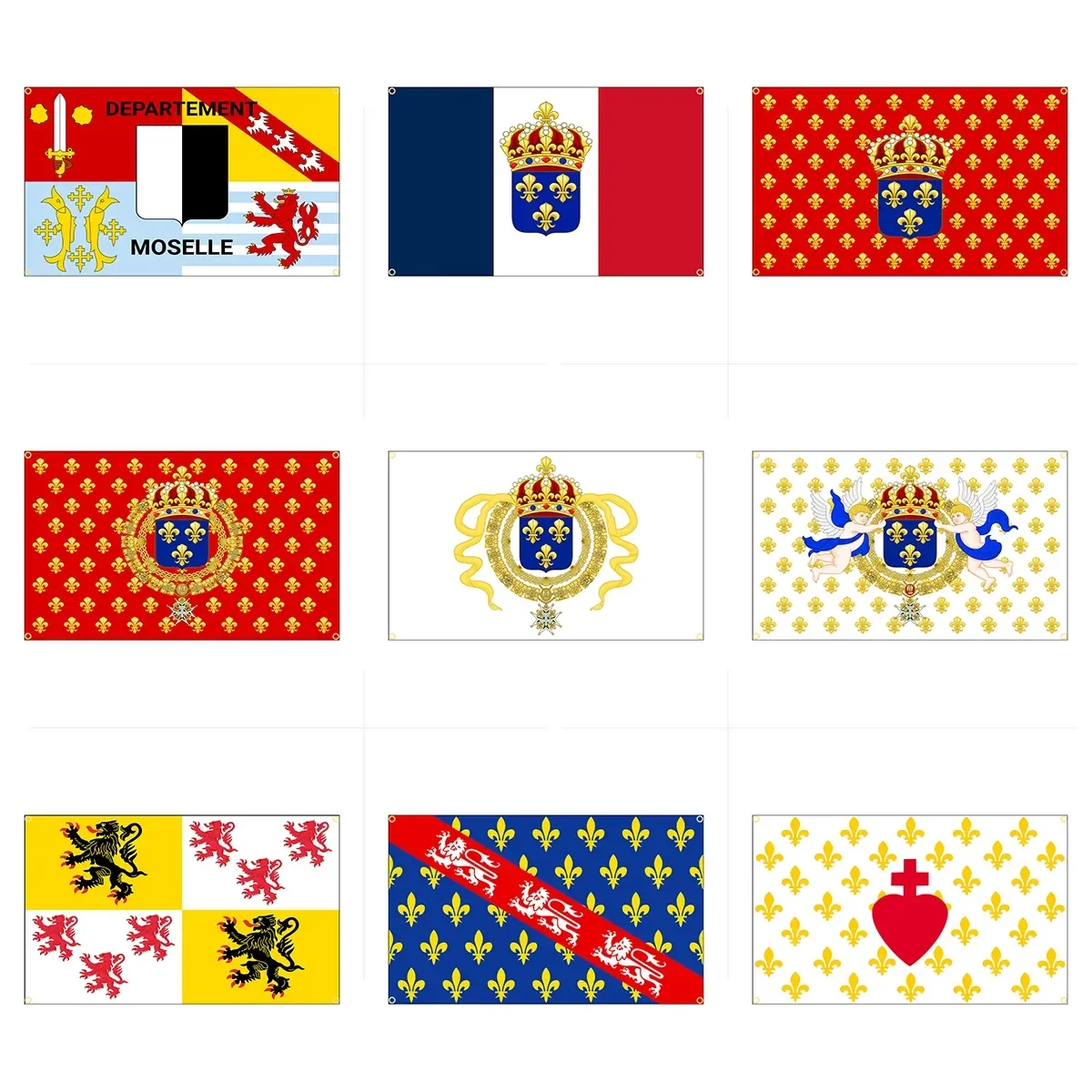 90X150CM France Royal Banners and Ensigns Flag King Louis XIV 3X5FT  Printed France History Flag Banner For Decor