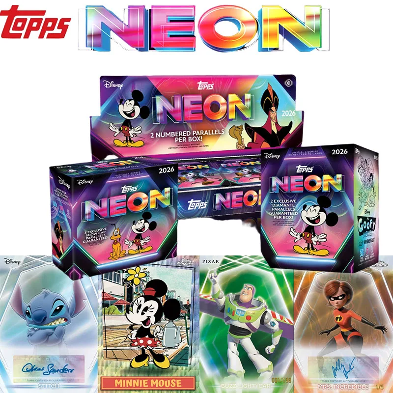 2026-topps-disney-neon-hobby-mega-value-blaster-box-cartes-a-collectionner-boite-mystere-cartes-disney-mickey-mouse-en-feuille-neon