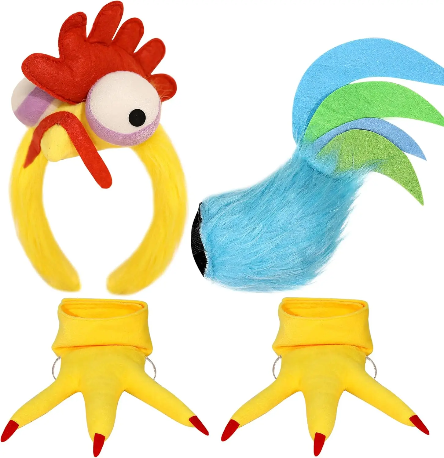 

Chicken Costume for Adult Women-3PCS Halloween Accessories Includes Chicken Headband and Tail for Cosplay Theme Party Dress Up