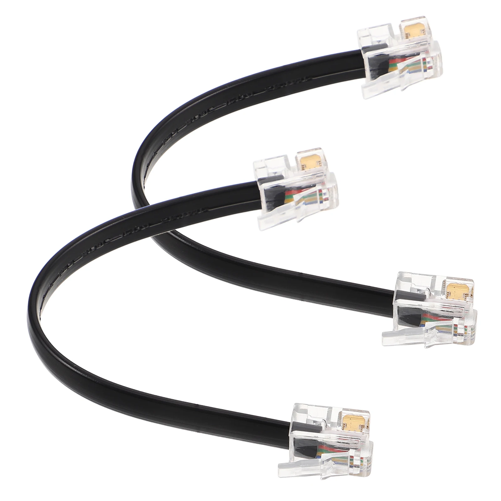 

2PCS 6 Core Panel Connection Cable Flat Phone Straight Telephone Line Short Cord Male to Male Durable Easy Versatile Stable