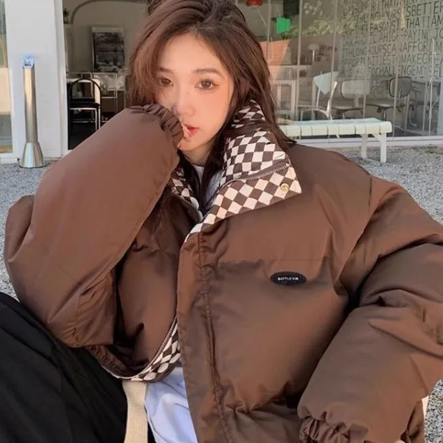 

Теплое женское зимнее пальто больших размеров, утепленное хлопковое пуховое пальто средней длины свободного кроя для молодежи, из волокна Vestige