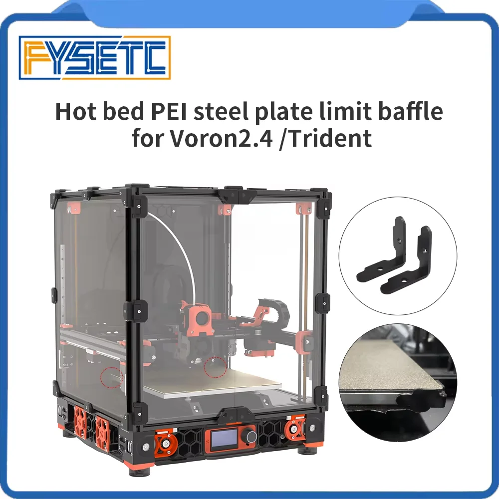 

Voron PEI Steel Plate Full Metal Limit Baffle Easy to Install High Temperature Resistant 3D Accessories for Voron 2.4 /Trident