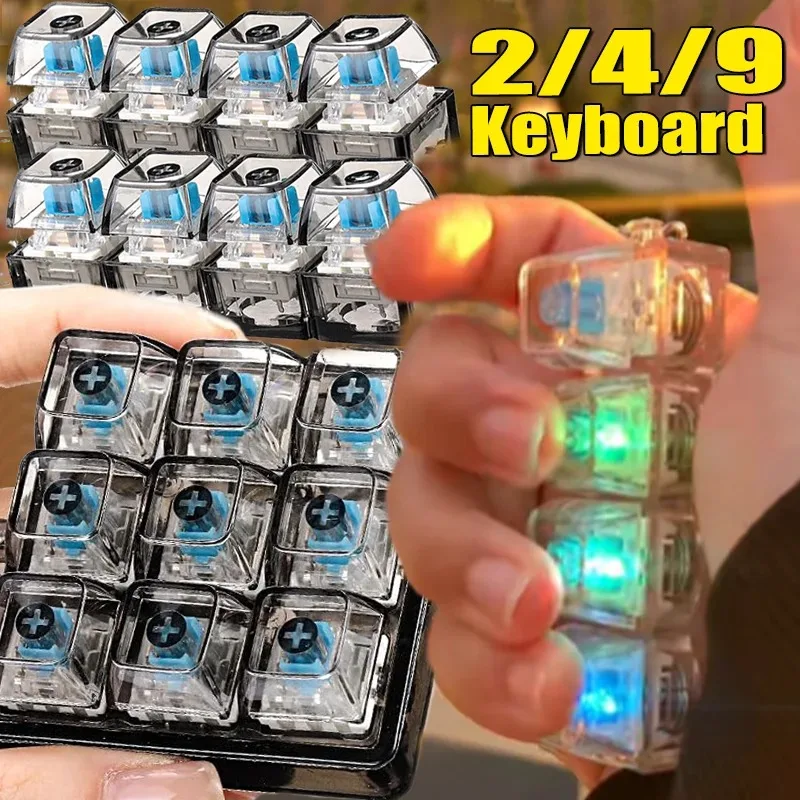 Creative 2/4/9Key Press Keyboard Fidget Toy Stress Relief Light Up Gadget for Adult Office Boring Time Hot Product Series