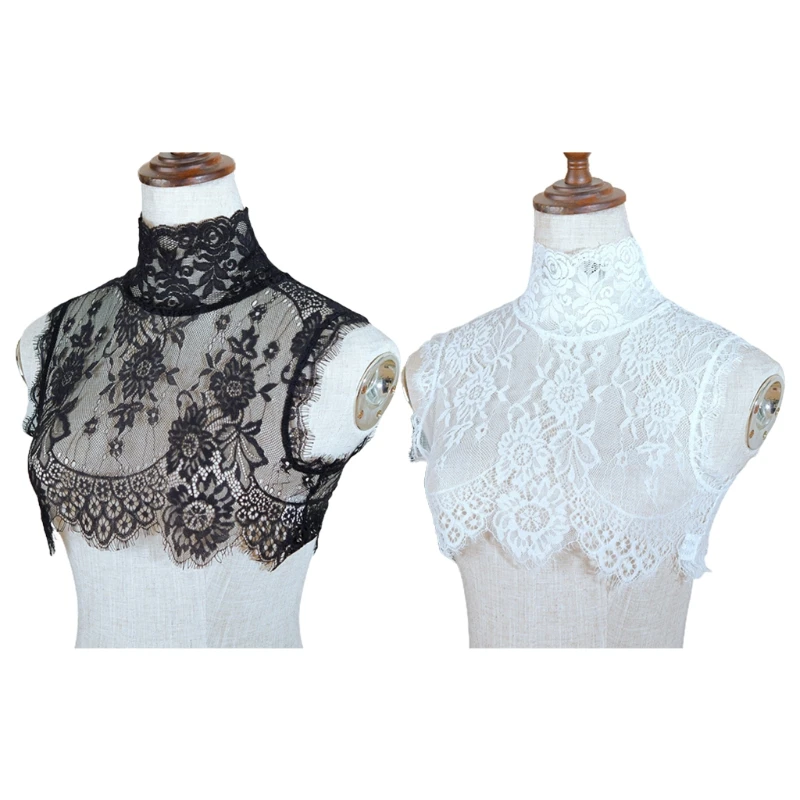 

Detachable Blouse False Collar Embroidered Lace Fake Collar Choker Necklace Shoulder Covering