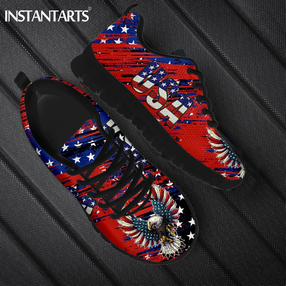 

USA Independence Day Casual Sneakers Fashion Womne's Breathable Running Shoes American Eagle Design Flat Shoes Unisex Tennis