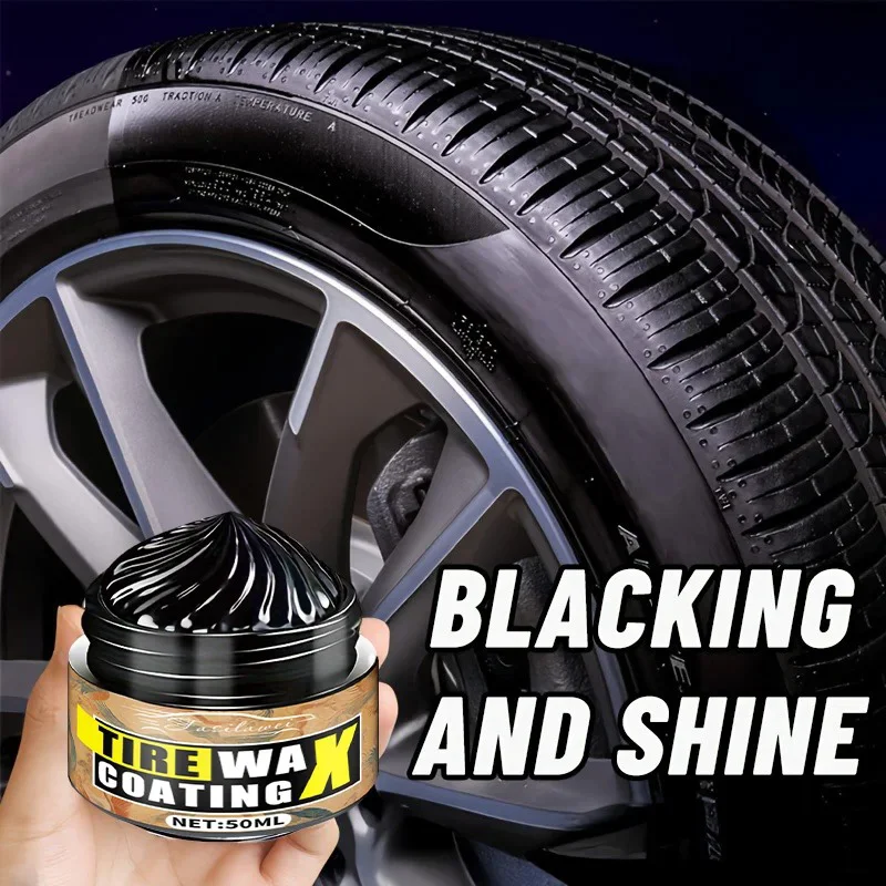 

NEW TIRE SHINE WAX - Extra Glossy Black Wet Look for Vinyl, Rubber & Plastic - Brightens & Protects Cars, Trucks, Motorcycles, R