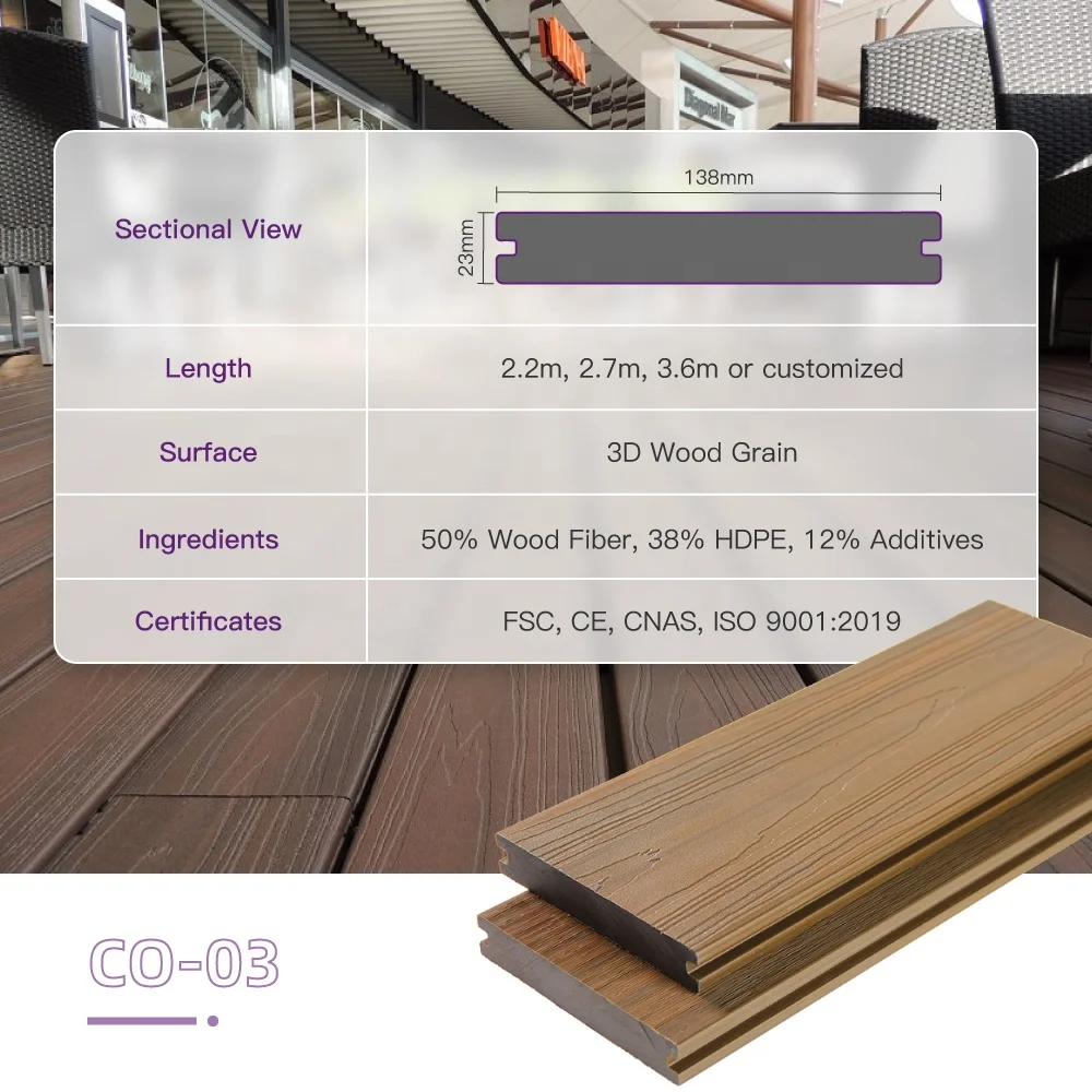 Wholesale Custom Reddish Brown Backyard Pool Terrace Terrace Pvc Decking Pvc Flooring