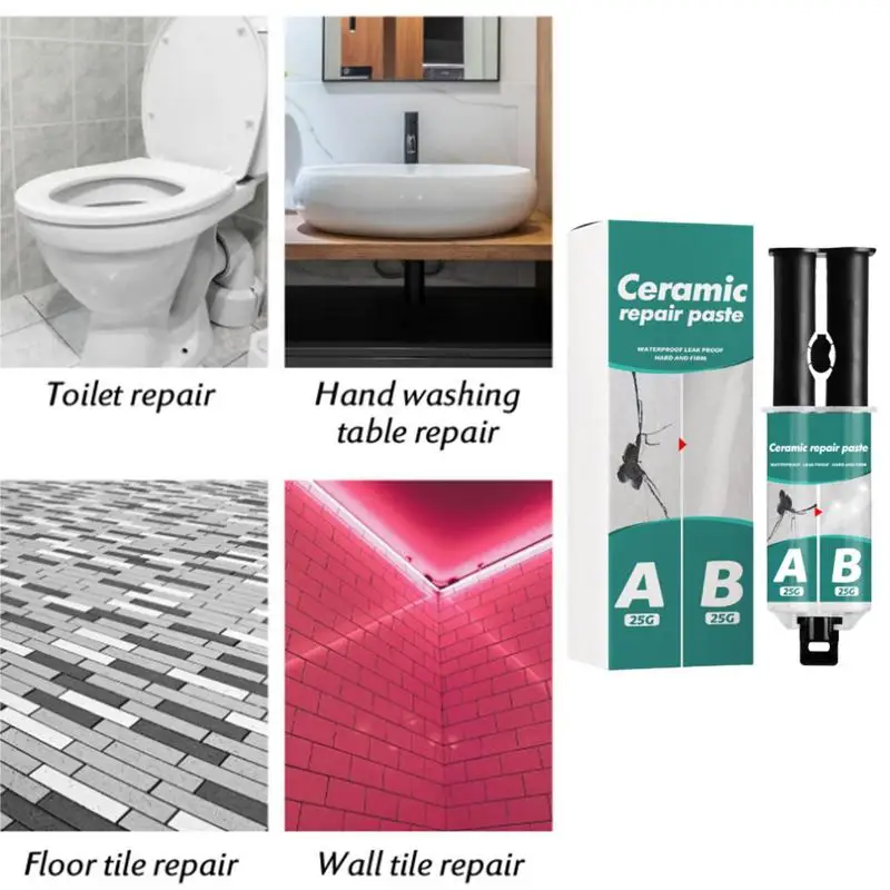 

Tile Repair Agent Tile Gap Filler Magiic Welding Glue Fast Drying Adhesive Grout Repair Kit Floor Tile Toilet Washbasin Repair