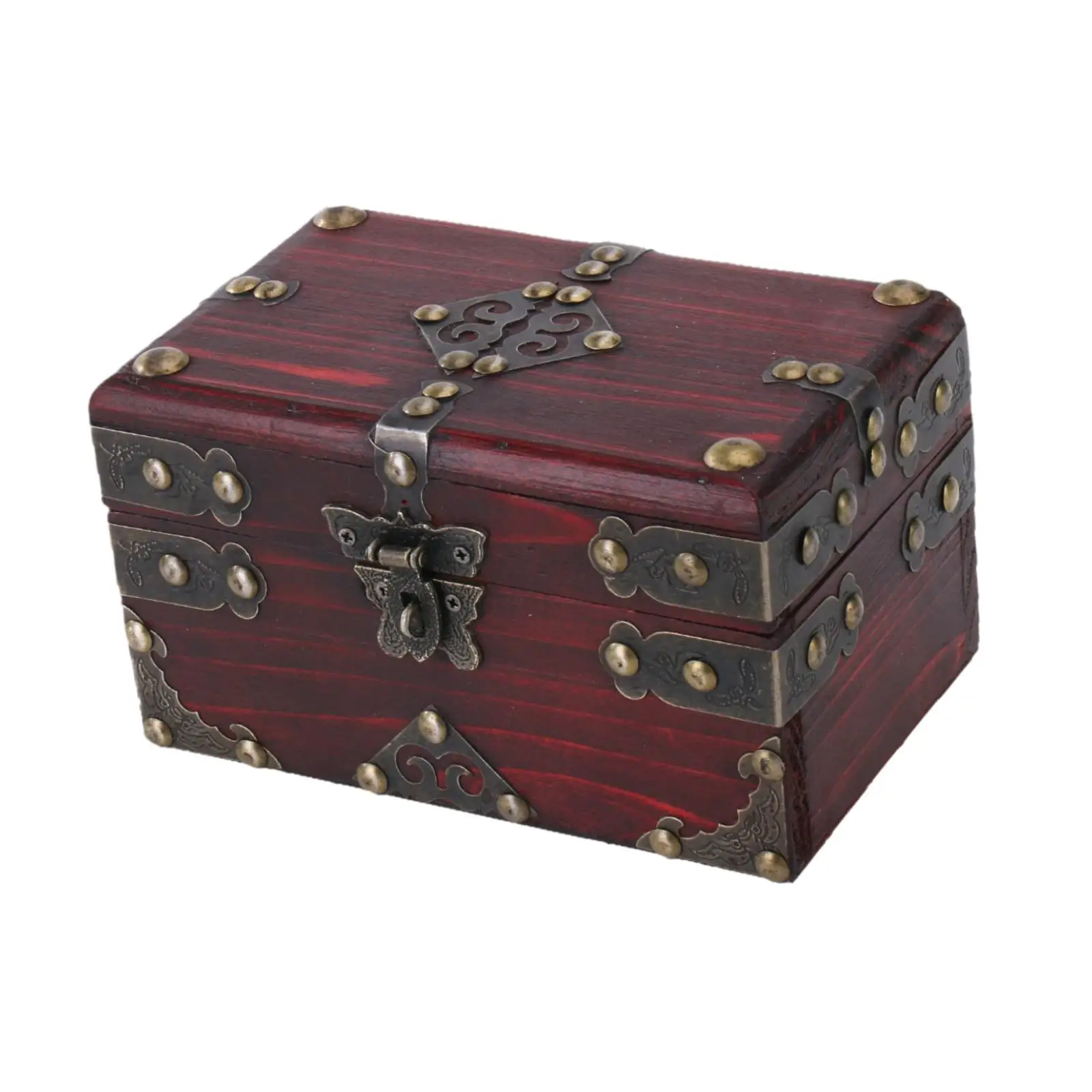 Pirate Treasure Chest Vintage Style Collectible Lockable Rustic Pirate Decor Wood Box