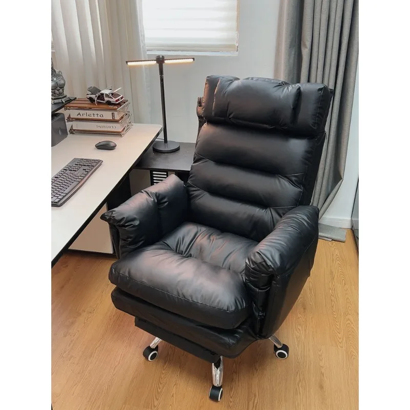 

Leather boss chair is comfortable for home use and sedentary computer sofa can lie down lazy backrest office business